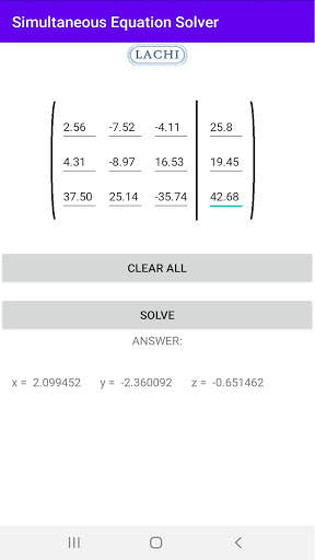Simultaneous Equation Solver screenshot 3