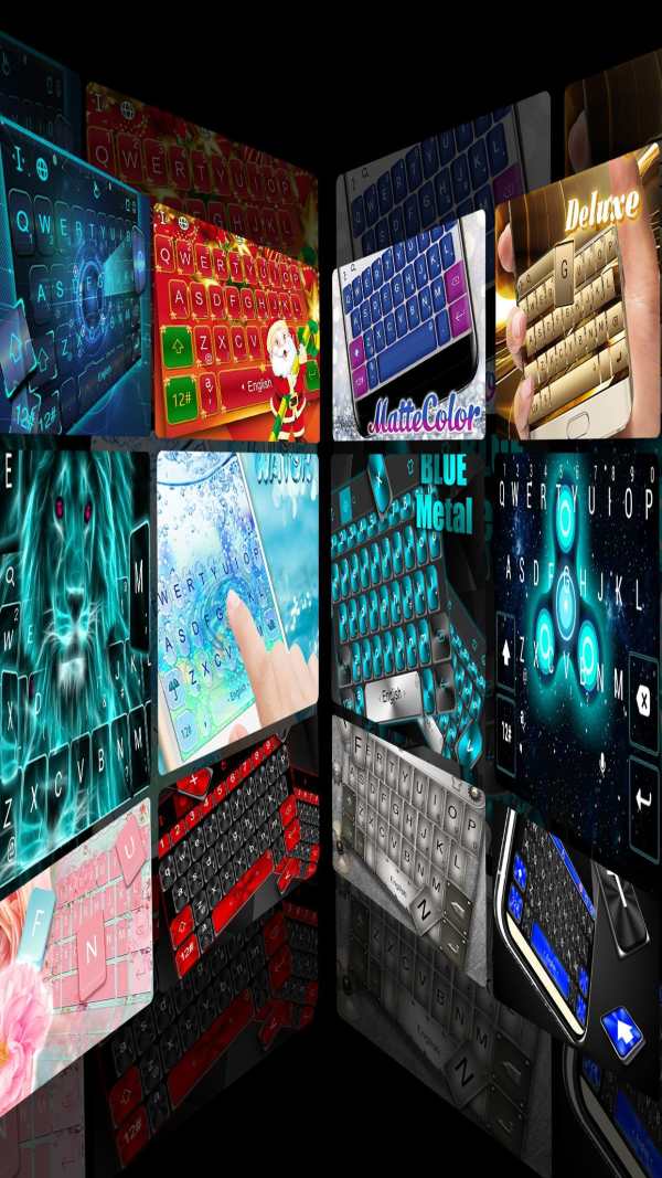 Live Neon Blue Heart Keyboard Theme screenshot 7