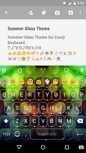 Summer Glass Emoji Keyboard स्क्रीनशॉट 1