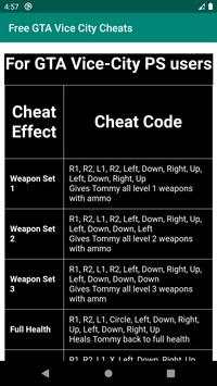 Free Cheats for GTA Vice City screenshot 4