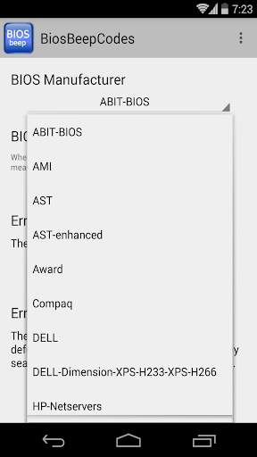 BIOS Beep computer error codes screenshot 2