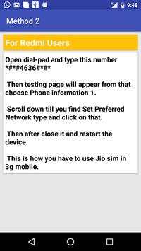 Use 4G jio on 3G Phone VoLTE screenshot 4