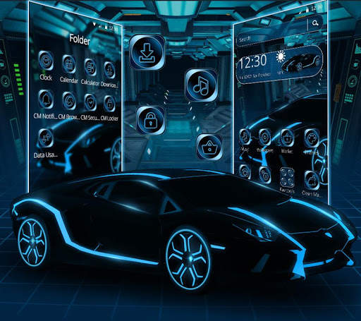Neon Black Racing Car Theme screenshot 2