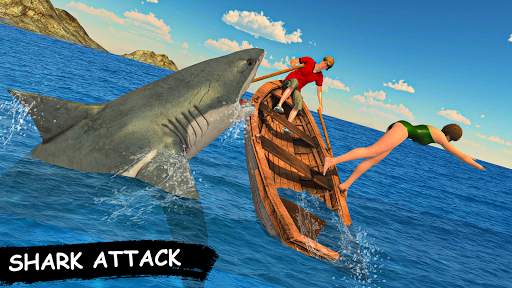 Scary Shark Hunting Games - Beach Shark Attack 3D स्क्रीनशॉट 1