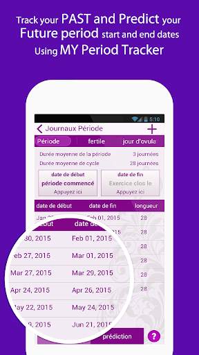 Mon Période Tracker/Calendrier screenshot 1