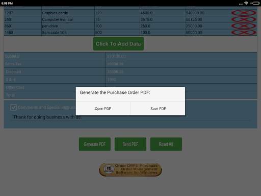 Purchase Order PO PDF Maker screenshot 7
