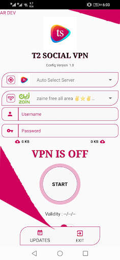 T2 SOCIAL VPN screenshot 1