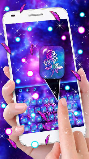Luxury Galaxy Rose Keyboard Theme screenshot 1