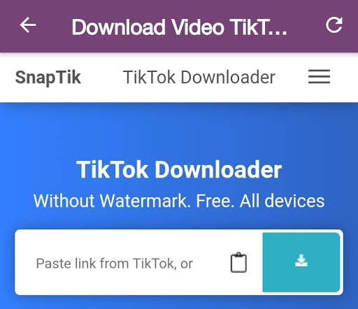 Download from TikTok _تنزيل فيديو دون علامة مائية screenshot 1