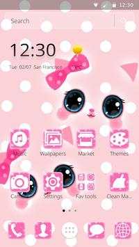 Cute Kawaii Pink Bow Cat Theme screenshot 5