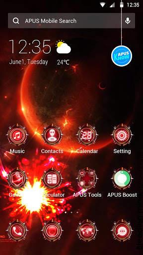 Cool Red Technology-APUS Launcher fashion theme screenshot 1