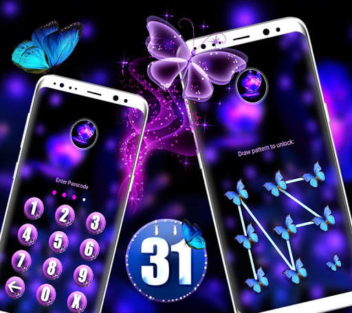 Purple Butterlfy Launcher Theme screenshot 3