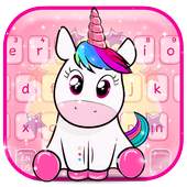 Cute Glowing Pink Unicorn Keyboard Theme 10001002