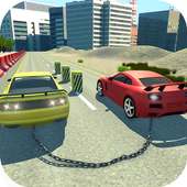 Impossible chained cars crash: 3D break chain game logo