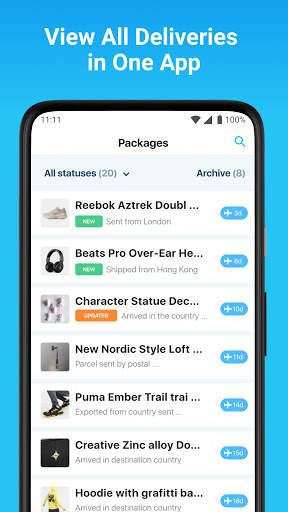 Package Tracker - Fedex, USPS, UPS, Wish, DHL, TNT screenshot 2
