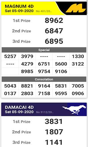 Live 4D Results screenshot 2
