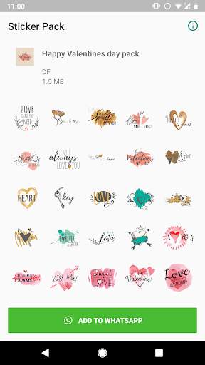 WAStickerApps Valentine Stickers for Whastapp screenshot 1