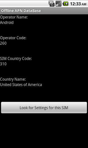 Offline SIM APN Database screenshot 1