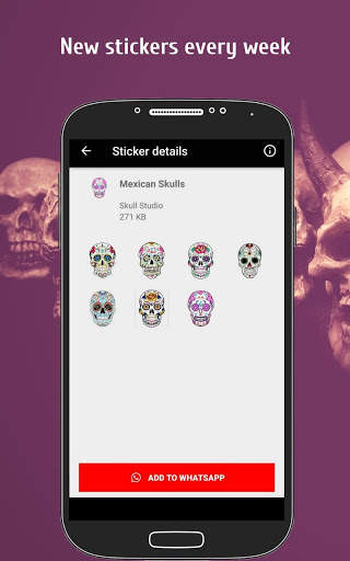 Skull Stickers For Chat - New WAStickerApps screenshot 3