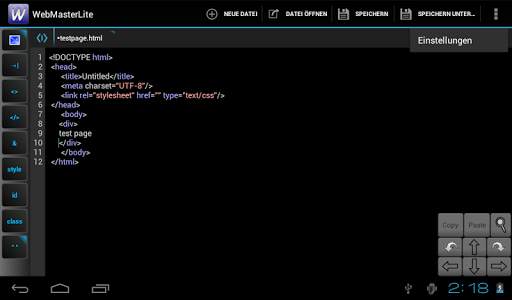 Webmaster's HTML Editor Lite screenshot 1