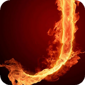 Fiery letter J live wallpaper icon