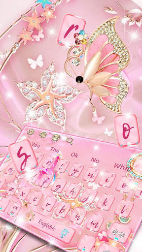 Rose Gold Butterfly Keyboard screenshot 1