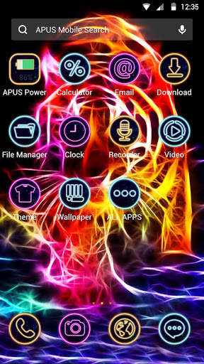 Neon Tiger APUS Launcher Theme screenshot 2
