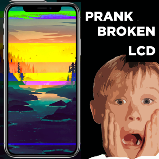 Fake broken lcd screen prank icon