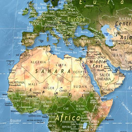 Physical World Map 1.6