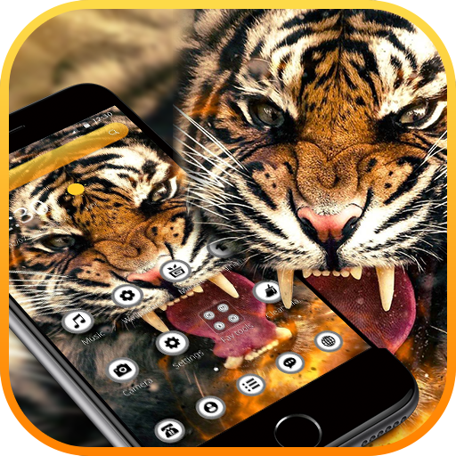 Flaming Fire Roar Tiger Theme icon