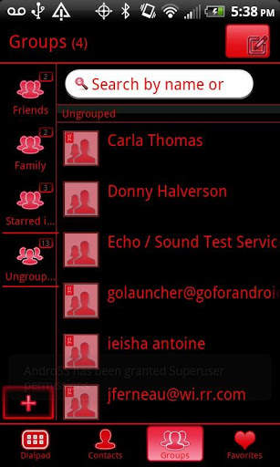 GO Contacts Black & Red Theme screenshot 3