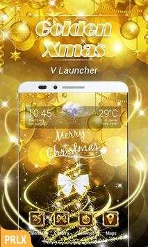 Golden Xmas Parallax V Launcher Theme screenshot 1