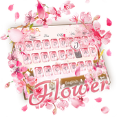 Pink beautiful peach flower keyboard theme icon