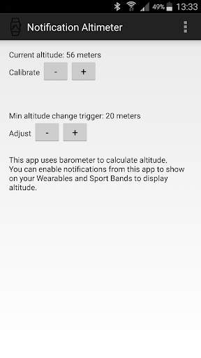Lock screen notification altimeter screenshot 1
