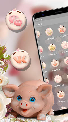 Cute Piggy Launcher Theme screenshot 2