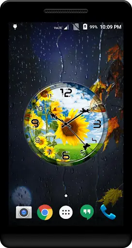 Sunflower Clock Live Wallpaper screenshot 3