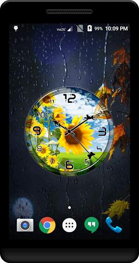 Sunflower Clock Live Wallpaper screenshot 3