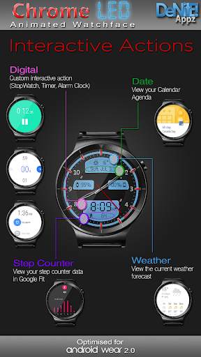 Chrome LED HD Watch Face Widget & Live Wallpaper screenshot 3