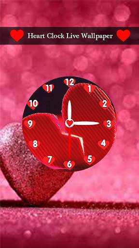 Heart Clock Live Wallpaper, Analog Clock Wallpaper screenshot 3