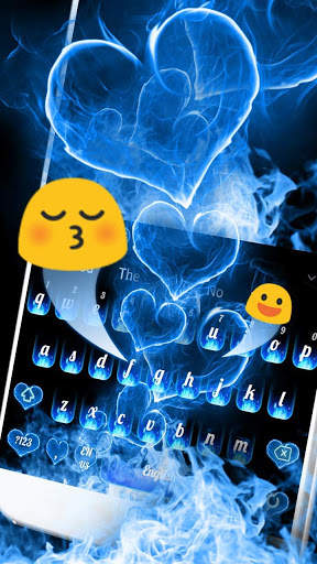 Cool Blue Flame Love Keyboard screenshot 3