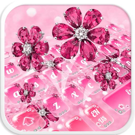 Pink Diamond Flower Keyboard 10001002