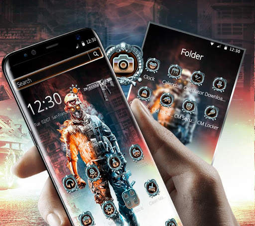 City Flame Metalic Duty Ghost Theme screenshot 1