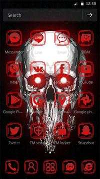 3D Tech Blood Skull Theme screenshot 5