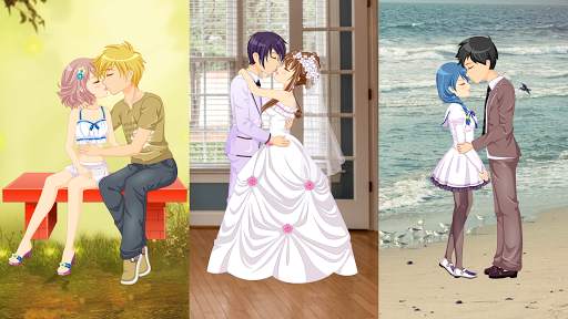 Anime Dress Up Games For Girls - Couple Love Kiss screenshot 7