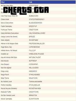 Cheats for All GTA screenshot 5