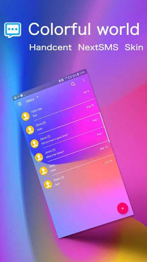 Next SMS Colorful world Skin screenshot 1