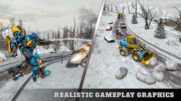Snow Excavator Crane Robot Transformation Game screenshot 4