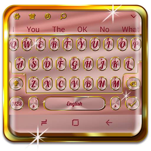 Luxurious Rose & Gold Keyboard Theme 10001005