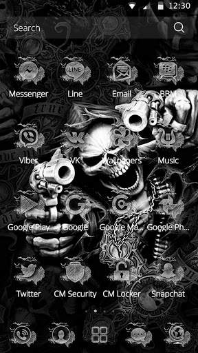 Hell Skull and Gun Theme 4 تصوير الشاشة