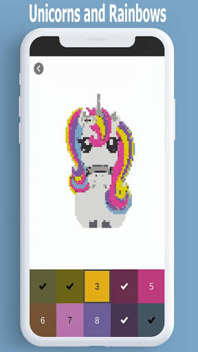 Unicorn - Color by Number,pixel art coloring game screenshot 4